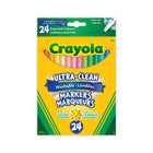 Crayola Ultra-Clean Washable Fine Line Markers, 24 Count-Features 24 Ultra-Clean Washable Fine Line Markers in classic colours that are perfect for the classroom
