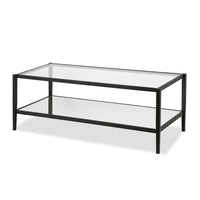 Hudson&Canal Hera 45"W Rectangular Coffee Table with Mirror Shelf - Blackened Bronze-A modern contemporary design for your living room, den, and more