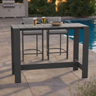 Modway - Tahoe Table de bar extérieure en aluminium rectangulaire - 59 po - Gris-Plateau à lattes