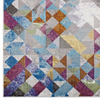Modway Lavendula Triangle Mosaic Area Rug - 4 ft W x 6 ft L - Multicolored-100% Polypropylene