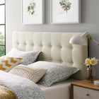 Modway Emily Upholstered Fabric Full Headboard - Ivory-Deep inset buttons