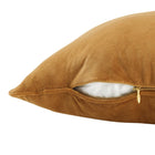 Modway Enhance 18" Performance Velvet Throw Pillow - Cognac-French Piping Trim