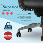 La-Z-Boy - Fauteuil de bureau en cuir reconstitué ergonomique Aberdeen - Noir-Les roulettes sont conçues pour être utilisées sur un tapis et ne sont pas recommandées pour une utilisation sur du carrelage ou des parquets en bois dur