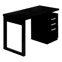 Monarch Specialties 7691 48" Computer Desk - Black Left Or Right Facing-Computer desk with 3 storage drawers and a floating desktop in a black finish