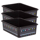 Teacher Created Resources Large Plastic Storage Bin - Chalkboard Brights - 3 Pack-Create a beautifully organized classroom with these large storage bins.