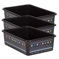 Teacher Created Resources Large Plastic Storage Bin - Chalkboard Brights - 3 Pack-Create a beautifully organized classroom with these large storage bins.