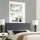 Modway Camille Upholstered Fabric Full Headboard - Grey-French Seam Stitching