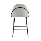 Manhattan Comfort Gracie 22" Modern Leatherette Upholstered Counter Stool - Stone and Black - 2 Pack-Minimal Assembly Required. Hardware Included