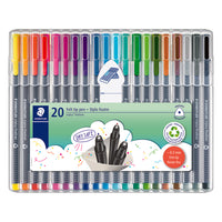 Staedtler Triplus Fineliners - 0.3mm - Assorted Colours - 20 Pack-Top-quality fineliner with superfine, metal-clad tip