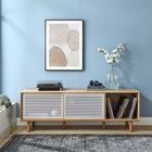 Modway Kurtis 67" TV and Vinyl Record Stand - Oak-MDF and Particleboard