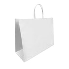 Reliabag Paper Bags - Twist Handles - 16" W x 6" D x 12" H - White - 100 Pack-Re-enforced Twisted Twine Handles