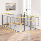 PawHut 16-Panel Dog Playpen with Strap for Large Dogs - 47" H-Includes sixteen ground stakes for enhanced stability