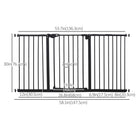 PawHut 29"-58" Wide Pet Gate with Door Dog Barrier Indoor-Great for keeping pets in a designated area
