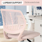 Homy Casa Colorful Fabric Teen Task Chair - Rose-Sturdy Base: The durable white base ensures stability and long-lasting use