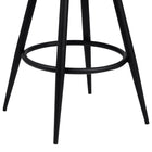 Armen Living - Justin Tabouret de Bar Pivotant de 76 cm de Hauteur en Similicuir Café Vintage avec Pieds en Métal Noir-6