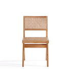 Manhattan Comfort Hamlet 17.64" Industry Chic Dining Chair - Nature - Set of 2-Seat Made from Natural Cane