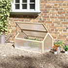 Outsunny Wooden Cold Frame Greenhouse with Openable Top - Natural Wood- Extend growing season and protect young plants from frost
 