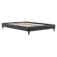 Modway Harlow Performance Velvet King Platform Bed Frame - Charcoal-King Platform Bed Frame