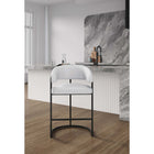 Manhattan Comfort Augusta 22.8" Modern Leatherette Upholstered Counter Stool - White-Upholstered in Beautiful Leatherette with High Density Foam Filled Padding