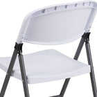 Flash Furniture – Chaise pliante en plastique Hercules, capacité de 330 lb, structure anthracite, blanc, 6/paquet-Robuste mais confortable avec dossier et siège profilés