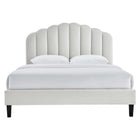 Modway Daisy Performance Velvet Full Platform Bed - Light Grey-Performance Velvet Upholstery