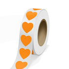 JAM Paper - Rouleaux d'étiquettes standard - en forme de cœur - 2 x 2 - orange fluo - 125 étiquettes/rouleau-Couleur : Orange fluo | Faites ressortir votre courrier avec des étiquettes d'adresse d'expédition colourées.