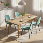 HOMCOM Dining Chairs with Metal Legs for Kitchen - Green - Set of 4-Soft velvet feel fabric, padded seat and solid back provides high comfort