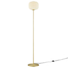 Modway - Reprise Sphère de verre Verre et métal Lampe sur pied, Laiton en satin blanc-Câble noir avec interrupteur marche/arrêt