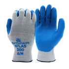 Atlas - Gant en latex de caoutchouc naturel original à prise en main optimale - Doublure polycoton - Bleu/gris - Taille S-Doublure en tricot poly/coton sans couture de calibre 10