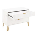 Manhattan Comfort DUMBO 35.19" Modern Dresser - White-Snap It Assembly! Includes High Quality Internal Click Grooves for a Simple Assembly, No Tools Required!
