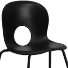 Flash Furniture HERCULES Series Designer Plastic Stack Chair with Black Frame - Black-Cutout Back allows air circulation