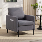 HOMCOM - Fauteuil d’appoint moderne avec pieds en métal et coussin épais pour chambre - gris foncé-Peut être placé n'importe où, du salon à la chambre en passant par la salle à manger... 
