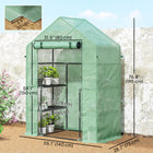 Outsunny 3-Tier Mini Greenhouse with 4 Shelves - Roll-Up Door & Weatherized Cover- Roll-up door with zipper access for entry
 