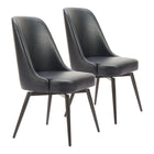 Zuo Keppel Swivel Dining Chair - Black - Set of 2-Assembly required
