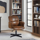 Homy Casa Swivel Conference Office Chair - Suede Brown Fabric-8