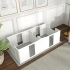 PawHut Whelping Box with Removable Doors for Small Dogs - 65" L x 31,5" W x 19" H-Easy installation with two-room layout separates mother and pups