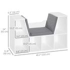 HOMCOM 6-Cubby Bookcase with Seat Cushion - Grey-The cushions can be removed as well to have more storage space 