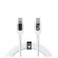 LOGiiX Piston Connect Crystal 1.5M 100W - White-Transparent 1.5m 100W USB Type-C® cable with digital display