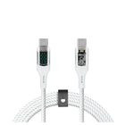 LOGiiX - Piston Connect Cristal 1,5M 100W - Blanc-Câble USB Type-C® transparent de 1,5m, 100W, avec affichage numérique