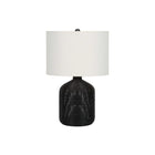 Monarch Specialties 23" H Table Lamp - Black Rattan / Ivory / Cream Shade-Bring casual, contemporary flair to your home with this stylish 23"h table lamp with a ginger jar base made with black rattan textured finish base on a metal frame, and topped with a modern ivory fabric drum shade and black finial