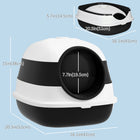 PawHut Covered High Sided Cat Litter Box with Lid - Black-Litter scoop included for cleaning 