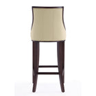 Manhattan Comfort - Tabouret de bar Fifth Avenue 19" traditionnel rembourré en similicuir - crème et noyer - lot de 3-22,5 po L x 22 po l x 45 po H