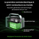 Yoshino - Générateur solaire portable à semi-conducteurs 660 W avec panneau solaire portable 100 W-CONCEPTION COMPACTE RÉCOMPENSÉE – Une seule cellule à semi-conducteurs détient plus du double de la capacité d’une cellule de batterie LiFePO4. Cela maximise l’efficacité énergétique dans une unité plus petite, plus légère et plus compacte. Pourquoi transporter du matériel lourd, avec Yoshino, vous n'êtes pas obligé de le faire.