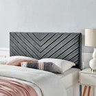 Modway Alyson Angular Channel Tufted Performance Velvet King/California King Headboard - Charcoal-Performance Velvet Polyester Upholstery