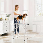 PawHut Foldable Non-slip Surface Pet Grooming Table - Grey-Tabletop with textured rubber surface for preventing slipping off 