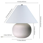 Hudson&Canal Willa 18" Tall Textured Ceramic Table Lamp with Fabric Shade - Cream/White-Product Dimensions: 16" L x 16" W x 18.33" H