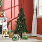 HOMCOM 5' Artificial Christmas Tree - Green-Safe stability and easy storage with the stable folding metal stand 