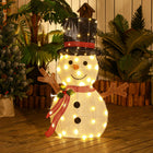 Outsunny Light Up Snowman Christmas Decoration with 56 LED Lights - White-IP44 rated material is safe in mild rain. Suitable for outdoor use 