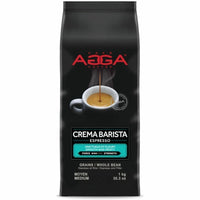 Agga - Café en grains Espresso Crema Barista - Moyen - 1 kg-Moyen - Grains entiers - Crema Barista - Kosher - 1 Each