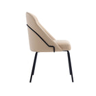 Manhattan Comfort Gracie 24.2" Modern Leatherette Upholstered Dining Chair - Tan and Black - Set of 4-Seat Height: 19.5 in